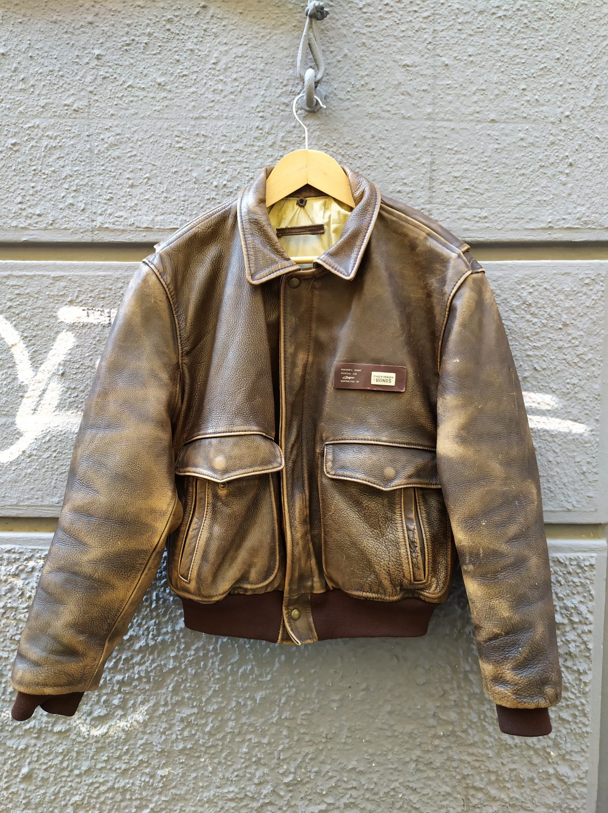 Bomber Chevignon Giubbotto Chevignon Vintage Leder Jacke/Bomber L