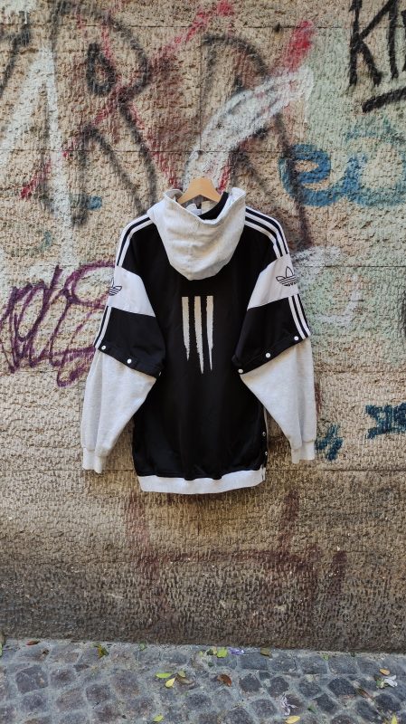 Adidas Big Logo Jacket Removable Sleeves Con Cappuccio